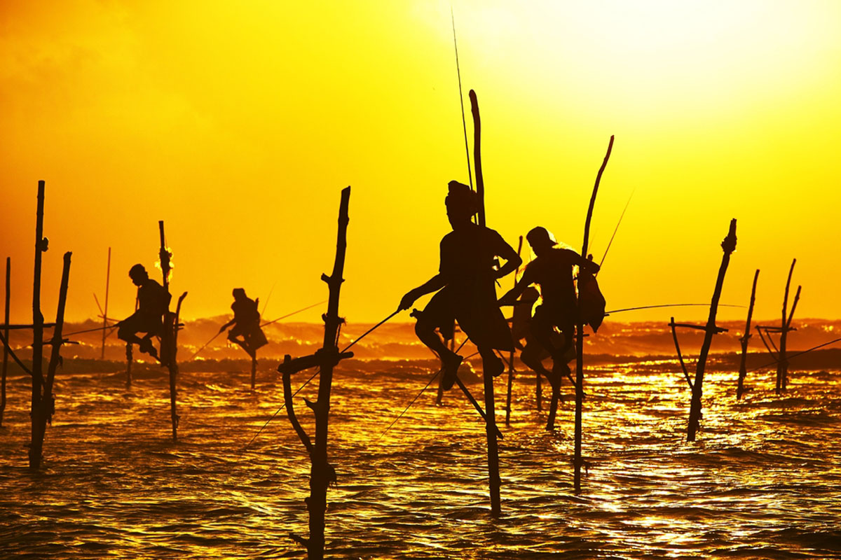 Traditionelle Fischerei in Sri Lanka