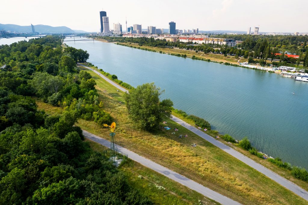 Neues Windrad auf der Donauinsel